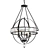 Elegant Black Crystal Sphere Chandelier 3D model small image 1