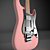 Multicolor Electric Guitar: Red, Black, Pink, White 3D model small image 5
