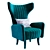 Modern Davis Armchair: Stylish & Comfy 3D model small image 1