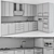 Stylish Wooden Gray Kitchen Cabinets 3D model small image 6