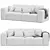 Contemporary RIFF 2 Seater Sofa 3D model small image 1