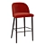 Deluxe Anthracite Velvet Bar Stools 3D model small image 4