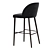 Deluxe Anthracite Velvet Bar Stools 3D model small image 6