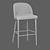 Deluxe Anthracite Velvet Bar Stools 3D model small image 7