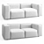 Minimalist Gray Karo Sofa 3D model small image 3