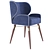 Cotton Louis I Dining Chair: Elegant Walnut Brass 3D model small image 2