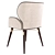 Cotton Louis I Dining Chair: Elegant Walnut Brass 3D model small image 3