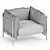 LOGGIA Fabric Armchair: Comfort and Style 3D model small image 4