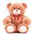 Beige Teddy Bear with Red Ribbon - Soft Plush Toy 3D model small image 1