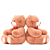 Beige Teddy Bear with Red Ribbon - Soft Plush Toy 3D model small image 2