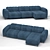 Cannes Fabric Upholstered Sofa 3D model small image 1