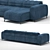 Cannes Fabric Upholstered Sofa 3D model small image 2