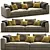 Cozy 3-Seater Fabric Sofa 3D model small image 1