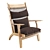 Stylish Fabric Wood Lounge Chair 3D model small image 1