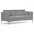 Modern White Sofa with Narrow Armrests 3D model small image 5