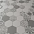 Hexagon Gray & White Tile 3D model small image 1