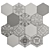 Hexagon Gray & White Tile 3D model small image 5