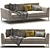 Elegant Meridiani Louis Up Sofa 3D model small image 6