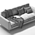Elegant Meridiani Louis Up Sofa 3D model small image 10