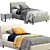 Modern Bonaldo Paco Single Bed 3D model small image 1