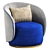 Modern Fendi Casa Annabelle Armchair 3D model small image 2