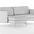 Elegant Osaka Chaise Lounge Sofa 3D model small image 3