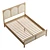  Retro Oak Cane Bed 3D model small image 5