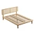 Rattan Headboard Platform Bed 3D model small image 1