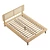 Rattan Headboard Platform Bed 3D model small image 5