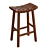 Leather Woven Basket Stool 3D model small image 1