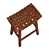 Leather Woven Basket Stool 3D model small image 4