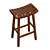 Leather Woven Basket Stool 3D model small image 5