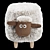 Kids Sheep Pouf Oliwia II 3D model small image 2