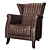 Vintage Style Brown Armchair - Coak Wood & Faux Leather 3D model small image 1
