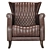 Vintage Style Brown Armchair - Coak Wood & Faux Leather 3D model small image 4