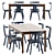 Modern Patch Table Chair Set 3D model small image 3