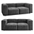 Retro Gray Sofa "Karo 3D model small image 1