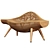 Sculpted Wood Seating Design 3D model small image 2