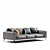Francesca 3 Seater Leather Sofa 3D model small image 3