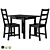 Nordviken Dining Set Black Modern 3D model small image 2