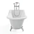 Vintage Freestanding Bath with Classic Mixer 3D model small image 4