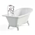 Vintage Freestanding Bath with Classic Mixer 3D model small image 5