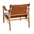 Stylish Leather Sling Armchair 3D model small image 3