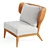 Teak & Leather Lounge Chair 3D model small image 4