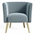 Champagne Velvet Accent Chair 3D model small image 5