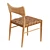 Saddle Leather Oak Dining Chair 3D model small image 2