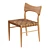 Saddle Leather Oak Dining Chair 3D model small image 4