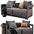 Elegant Meridiani Claud Sofa Model 3D model small image 2