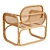 Modern Rattan Lounge Chair 3D model small image 3