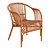 Colonial Rattan Curving Chair 3D model small image 1